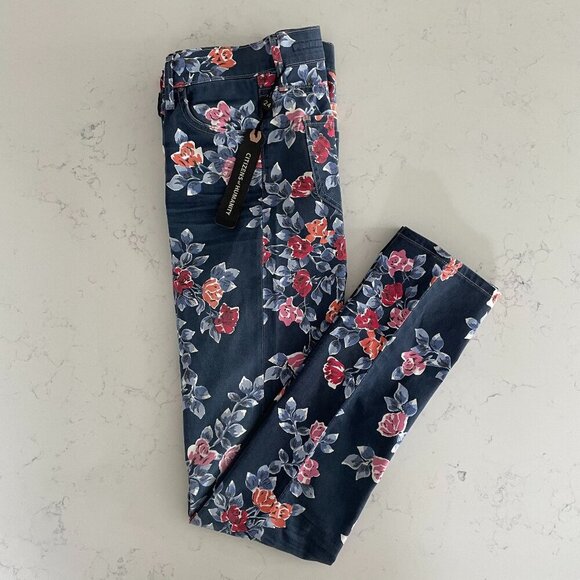 Aritzia Citizens of Humanity Mandy HiWaist Retro Slim RollUp Jeans Rose Navy 24 - Picture 1 of 16